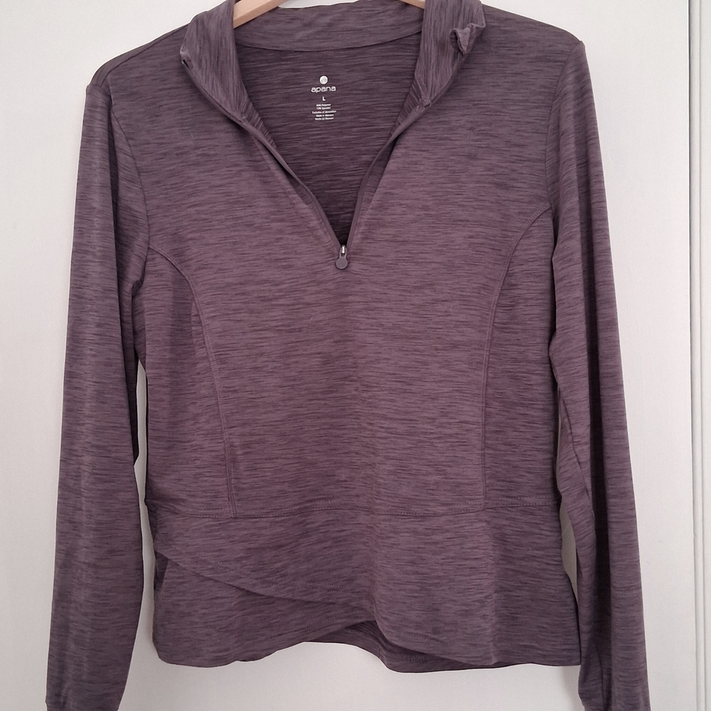 Apana Women's Long Sleeve Heathered Top in Plum